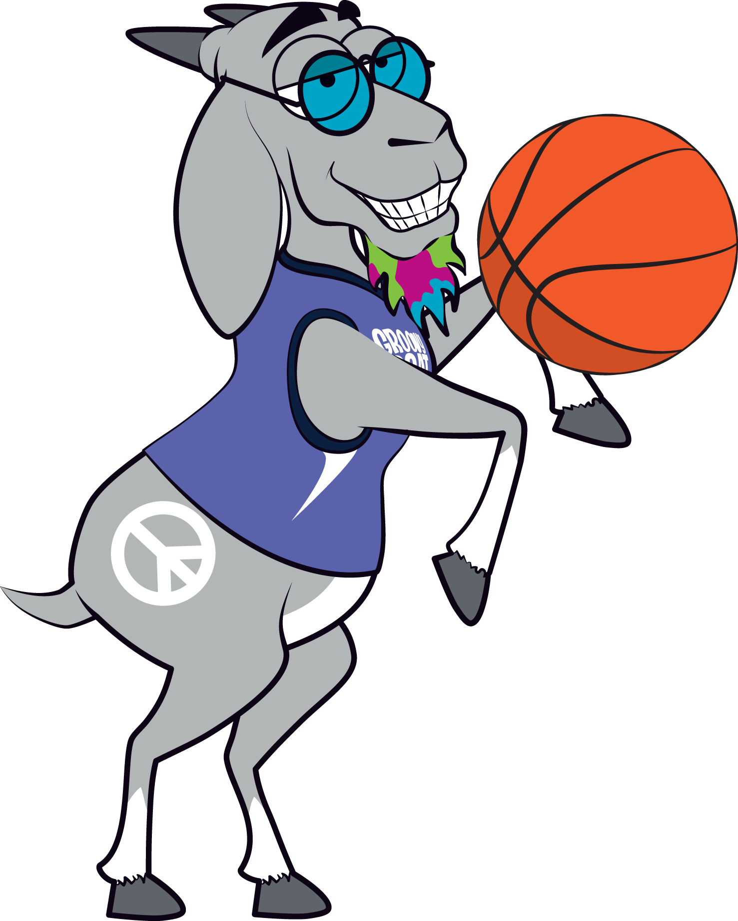 Groovy goat standing basketball final